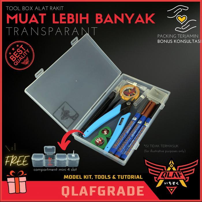 Tool Box Alat Rakit - Kotak Penyimpanan Transparant Compartment Model Kit Gundam Tools