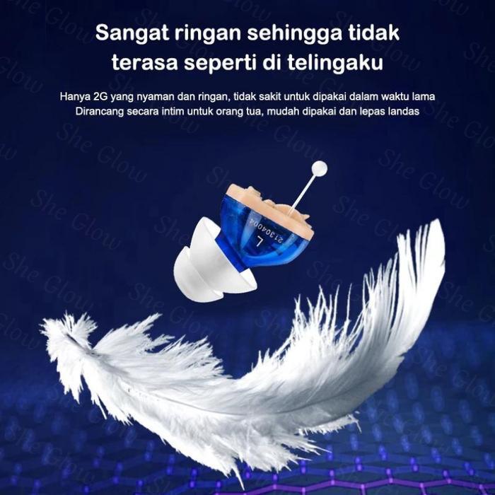SHE GLOW (GARANSI 1 TAHUN) ALAT BANTU DENGAR TERKECIL CIC MINI HEARING DI DALAM TELINGA BANTU DENGAR