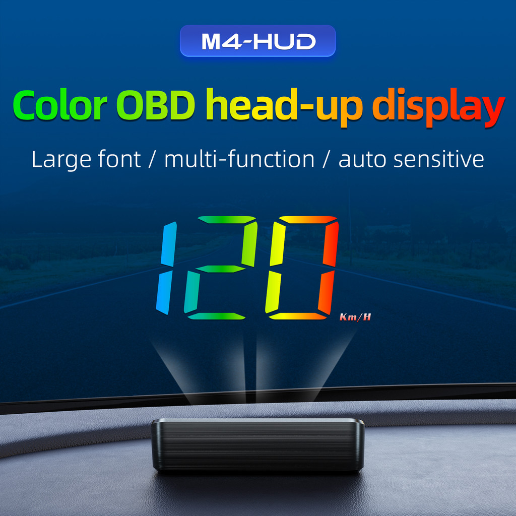 M4 OBD HUD CAR HEAD-UP DISPLAY WINDSHIELD KMH DIGITAL ELECTRONIC SPEEDOMETER GPS SYSTEM PROJECTOR