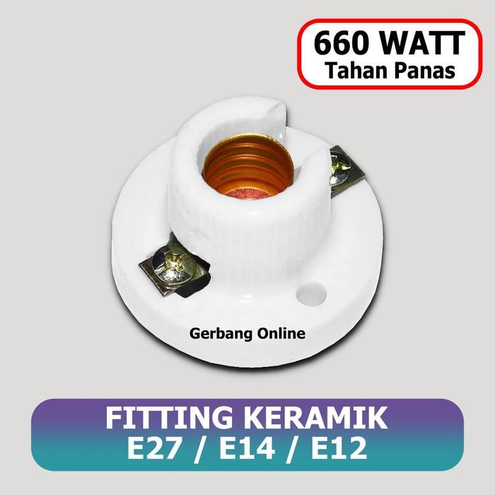 "New" Fitting Lampu E14 E12 Keramik Porcelain Fiting Plafon E 14 E 12 Panas