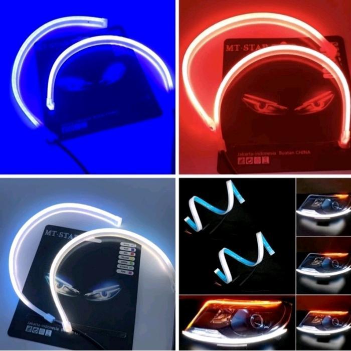 SEPASANG ( 2PCS ) LAMPU ALIS 2 MODE FLEKSIBEL WATERPROOF DRL / LAMPU ALIS RUNNING 2 MODE 30CM COCOK