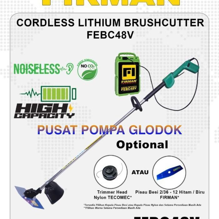 Mesin Potong Rumput Gendong FIRMAN Electrik Bruscutter+blade 12 IN