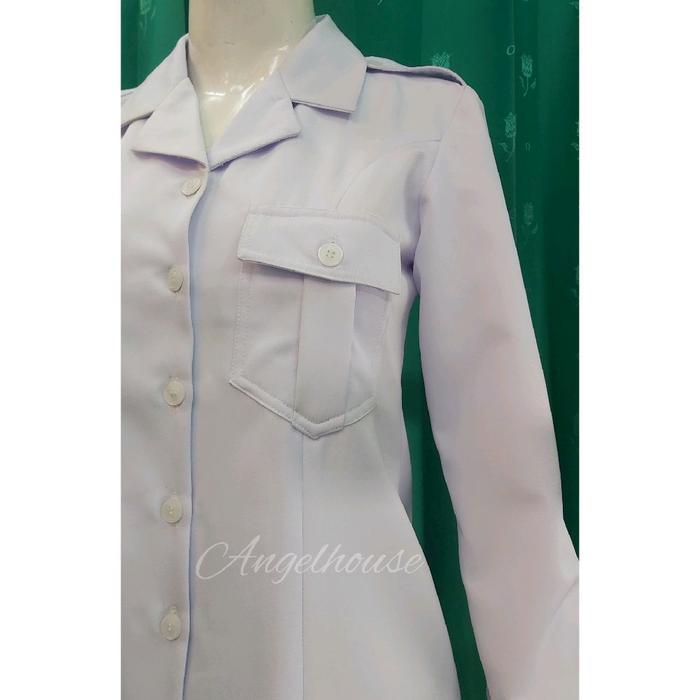 PREMIUM SERAGAM DINAS BAJU PDH PUTIH PPPK / ASN P3K/ ASN / PNS /GURU/DINKES PUTIH WANITA