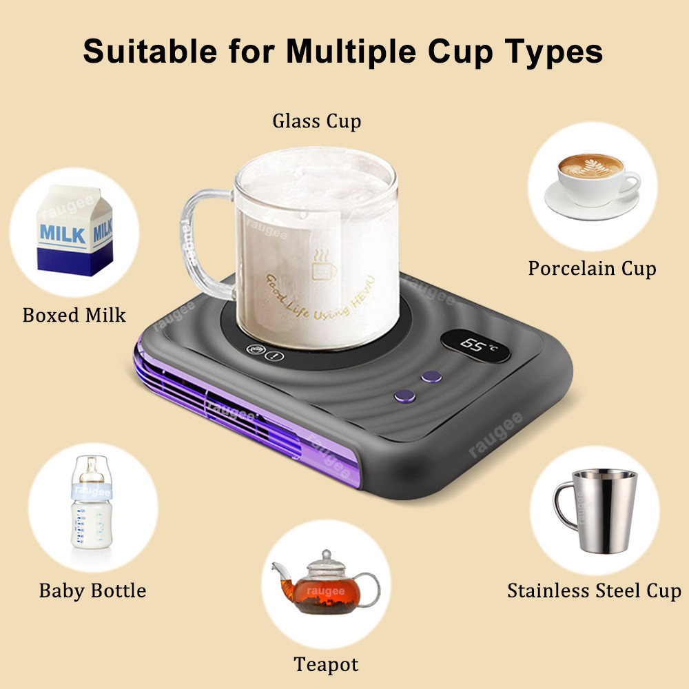 Electric Cup Warmer Cup Heater 2 in 1 Coffee Tea Mug Warmer Portable Coaster Cup Warmer For Home