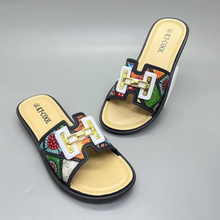 Calbi - Size 37-40 1986 Sandal Wanita Dewasa Slop Terbaru Motif Batik Sandal Teplek Karet