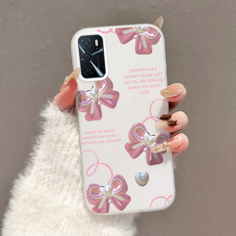 Casing Hp Untuk OPPO A16 OPPO A16s OPPO A54s Case Casing Pola cantik busur Cesing HP Kasing Jelly pe