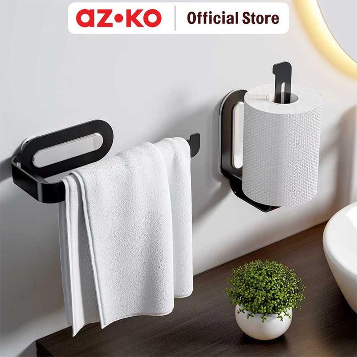 Azko Stora Holder Tisu Toilet Roll Removable - Hitam Tissue Box Tempat Tisu Kotak Tisu