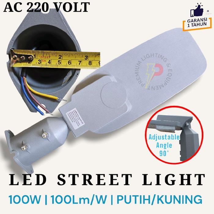 Lampu Jalan Led Pju Ac220V 40W 60W 100 Watt Cahaya Putih Dan Kuning Street Light Adjustable