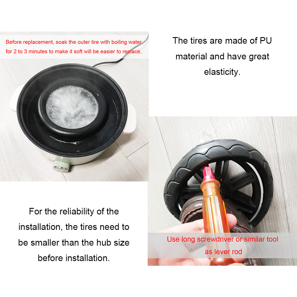 Stroller Tire For Quinny Buzz Xtra Rear Wheel Custom PU Trye Cover With Tread Tubeless DIY