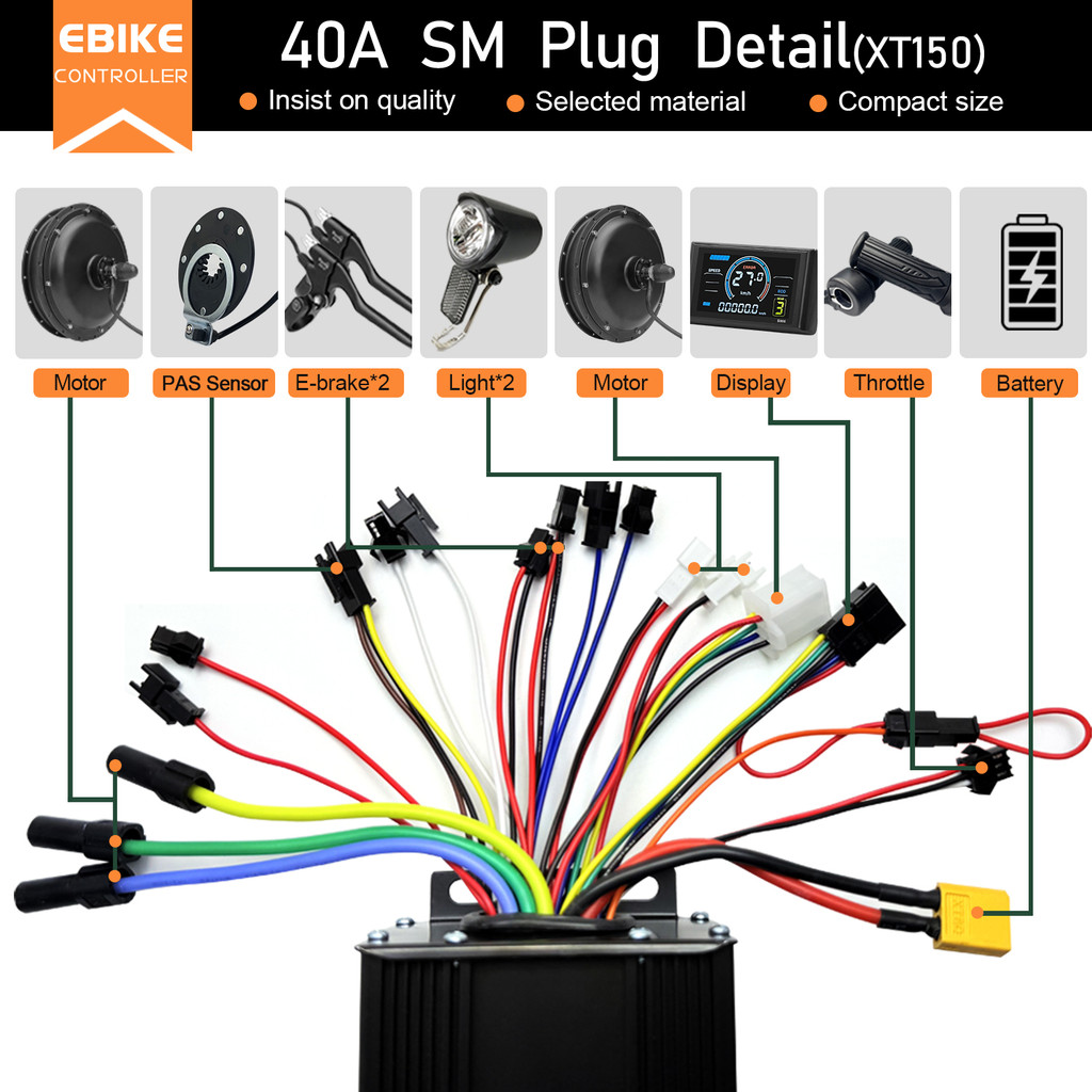 Electric Bike Conversion Kit 52V 2000W E-Bike Rear Hub Motor Wheel Kit MTX rim With LCD S966 Display