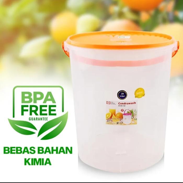 ASLI toples plastik shinpo 20 liter/toples kerupuk/toples makanan 20 liter READY STOCK