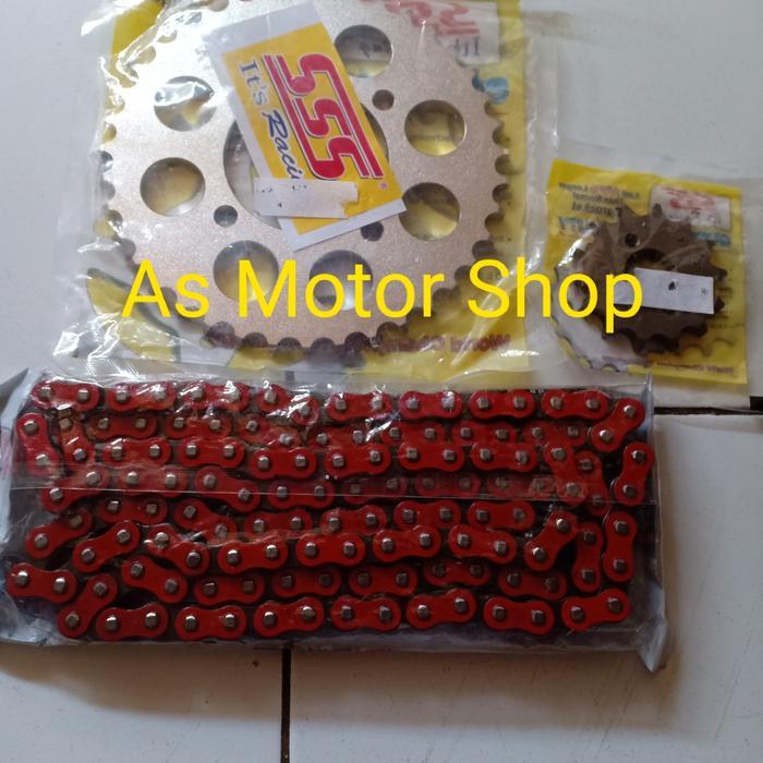 Gear Set Sss 428H Rantai Warna Karisma Blade Revo Supra X125 Revo Fit
