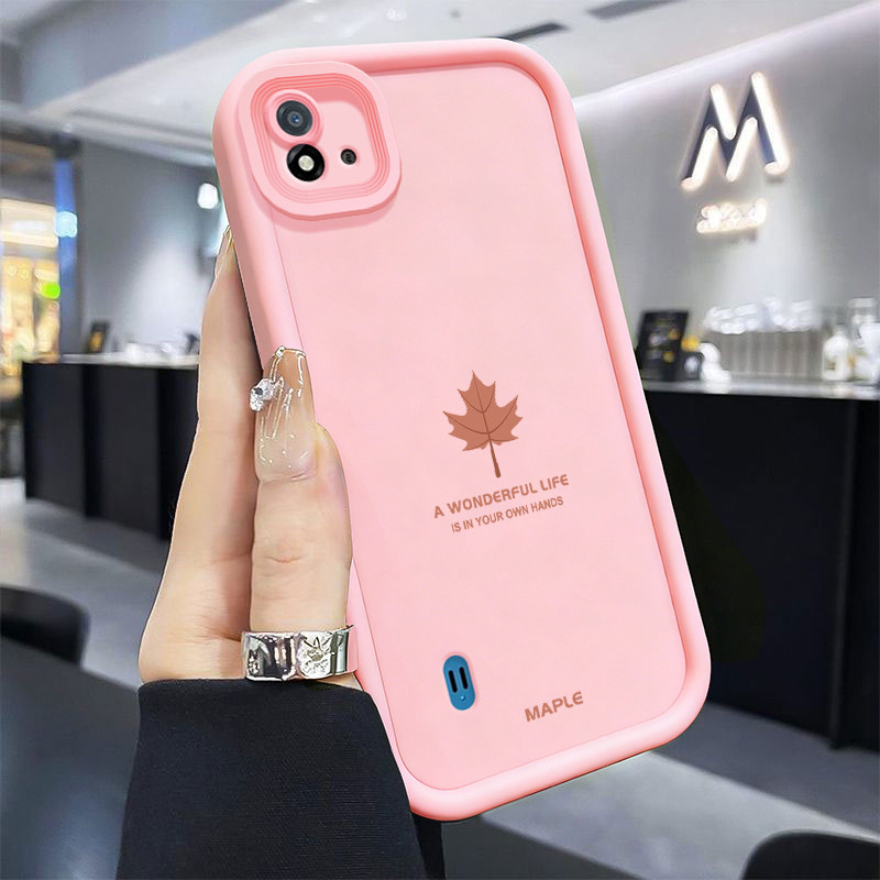 Casing Hp untuk Realme C20 C20A C11 2021 C11 2020 Case Motif daun maple populer lembut Kasing siliko