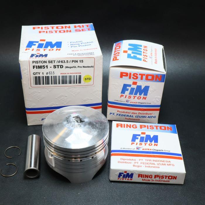 Piston Kit Atau Seher Kit Fim51 Pin15 Megapro,Glpro,Neotech Kit Fim