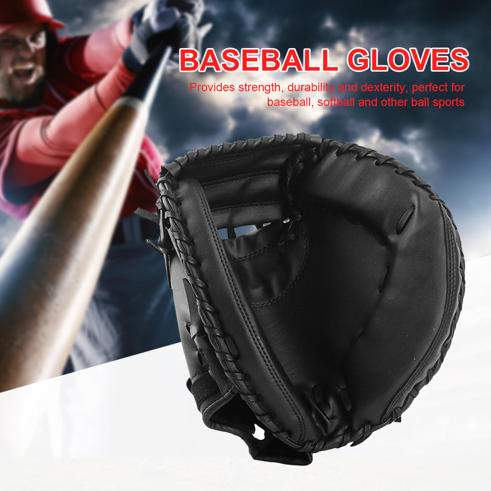 Baseball Glove PU Leather Baseball Softball Catcher Thicken Softball Glove Wear-resistant Catcher