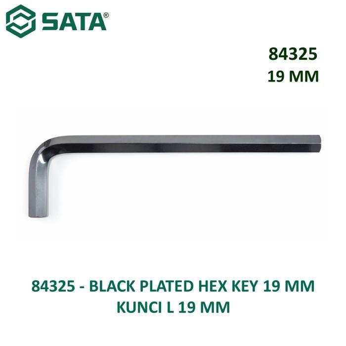 Terlaris Kunci L Pendek 19 Mm 84325 - Black Plated Hex Key 19 Mm Sata