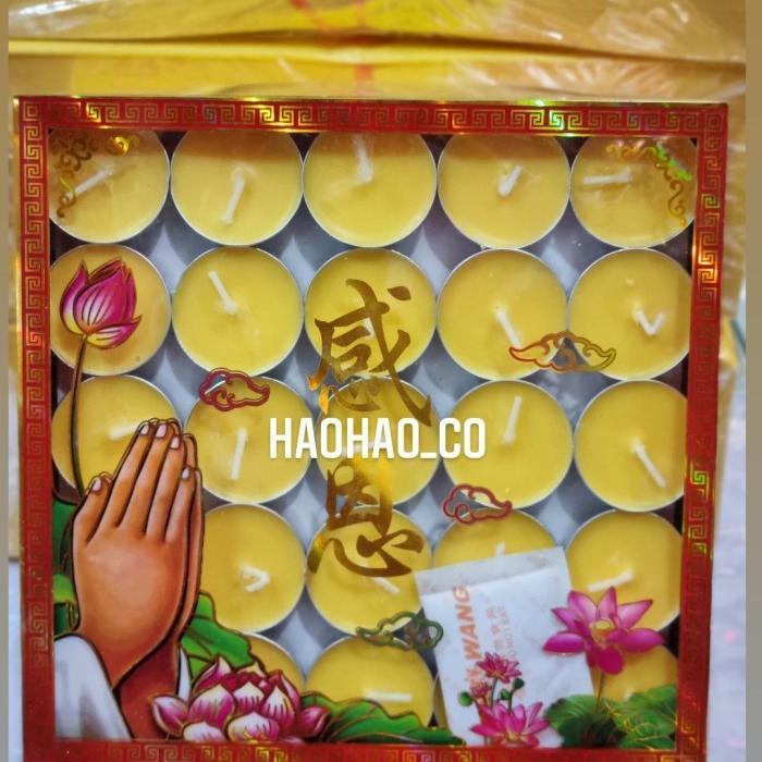 Lilin Bulat Gepeng Kecil Isi 100 / Kotak Merah Dan Kuning