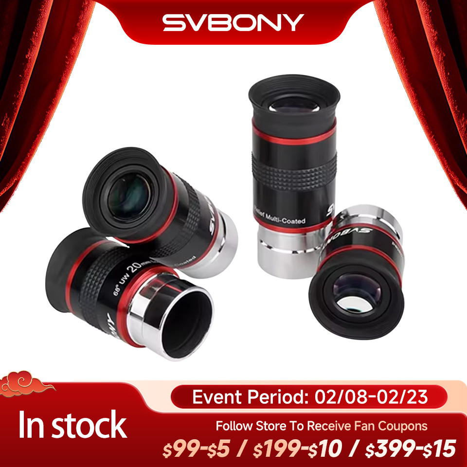 Svbony Telescope Eyepieces 1.25" 68 Eyepiece Set Planetary Eyepiece UWA 6mm 9mm 15mm 20mm Eyepiece