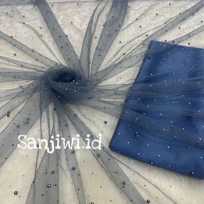 "New" Kain Tile tulle Mutiara full stones/ kain tile tulle payet Mutiara