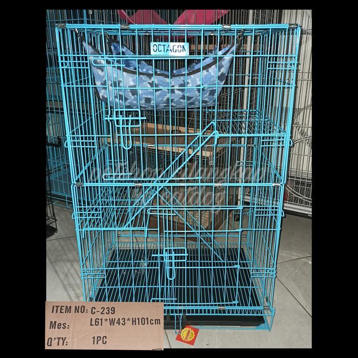 Kandang Kucing 2 Tingkat Octagon C-239 Kandang Kucing