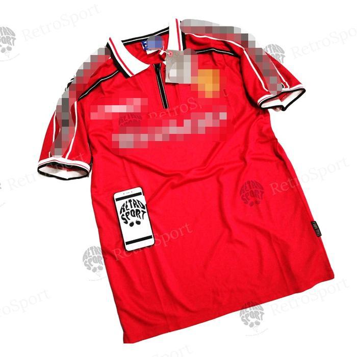 Terlaris Best Quality 100% Original Jersey/Baju Bola Vintage Mu Retro Home 1998-2000 Treble Winner