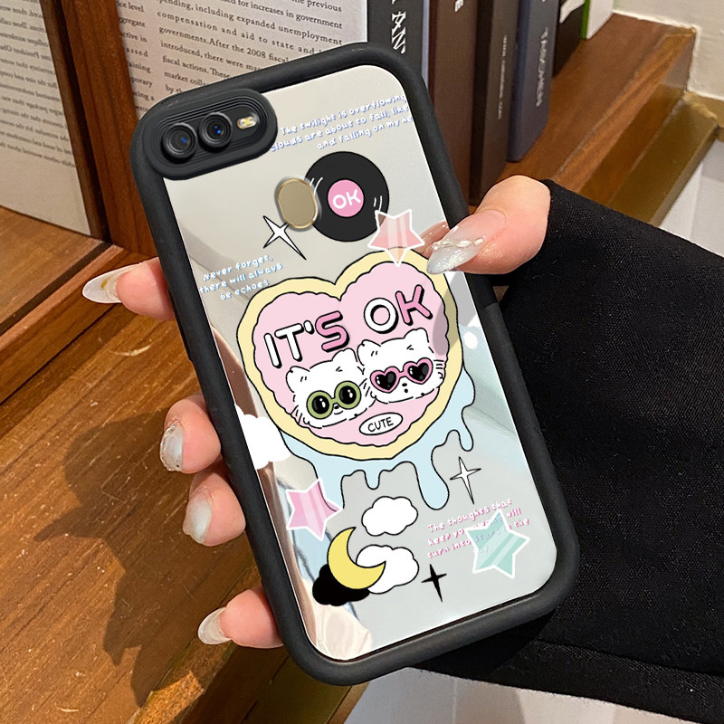 Casing Hp Untuk OPPO A7 OPPO A5s OPPO A12 OPPO A12S A11k Case Cute puppy couple Kasing silikon cermi