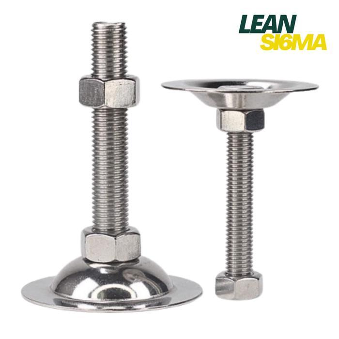 Adjuster Foot 62mm Kaki Meja Conveyor Stainless Steel