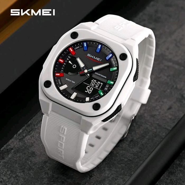 Jam Skmei 2328 dual time water resist man watch free box karton skmei