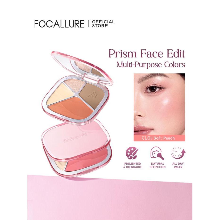 [Official] FOCALLURE Prism Multi Glow Palette Highlighter & Contour & Blush Multi-Use