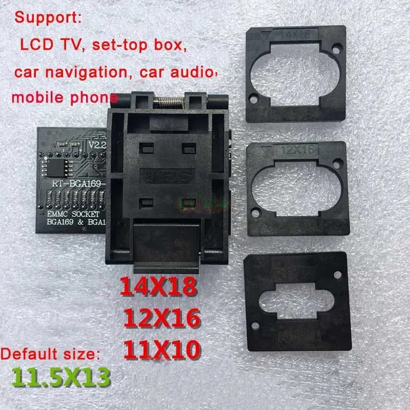 Bga169/Bga153 Rt809H Emmc Sluit Blok Rt809H Programmeur Brandende Blok Burn-In Socket