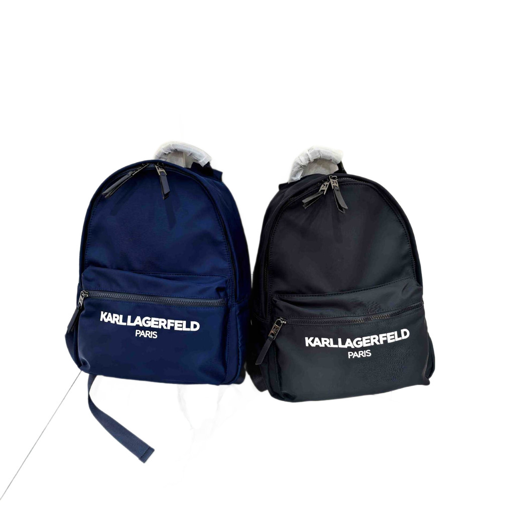 Karl Letter Unisex Casual Travel Bag Waterproof Nylon Material Urban Simple Style Backpack for Women