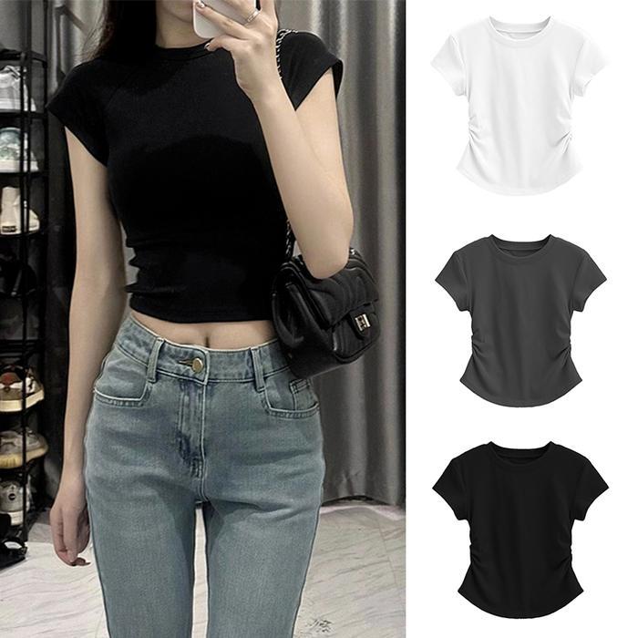 100% Katuncrop top ukuran s/kaos crop polos /kaos polos crop/kaos polos crop wanita/kaos polos crop