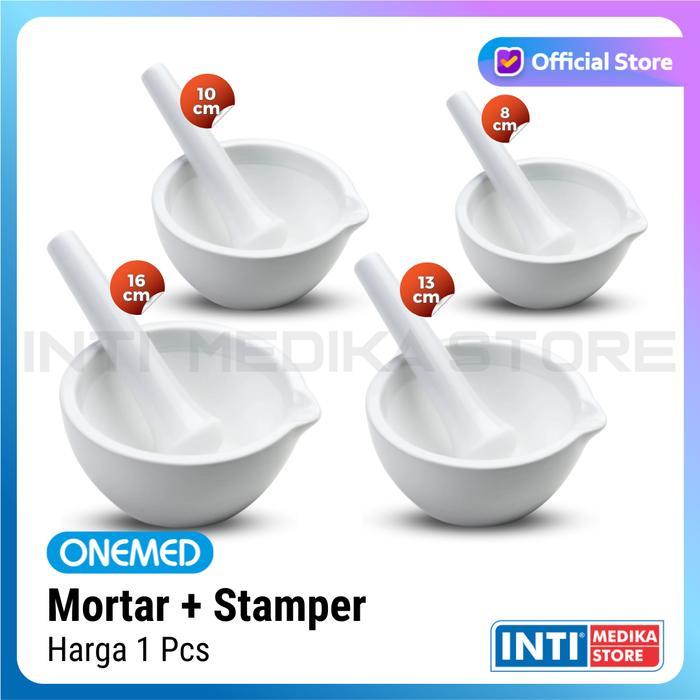 ONEMED - MORTAR + STAMPER PESTLE LUMPANG ALAT PENUMBUK OBAT MORTIR