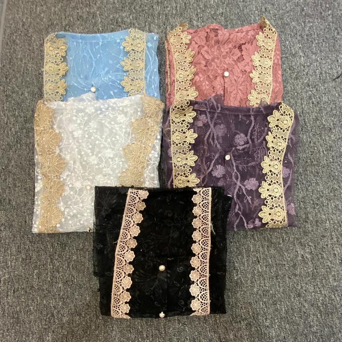 Pola Wear Zora Outer Brukat Etnik Vest Tille Kardigan Lace Outer Kebaya Kondangan Mewah - Blazer