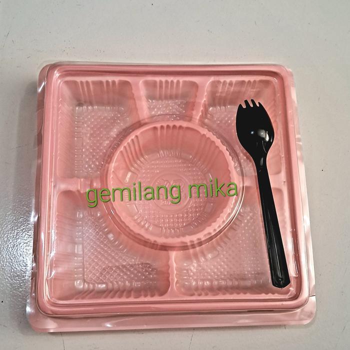 mika bento kotak sekat 6 + sendok 2in1 isi 10 pcs