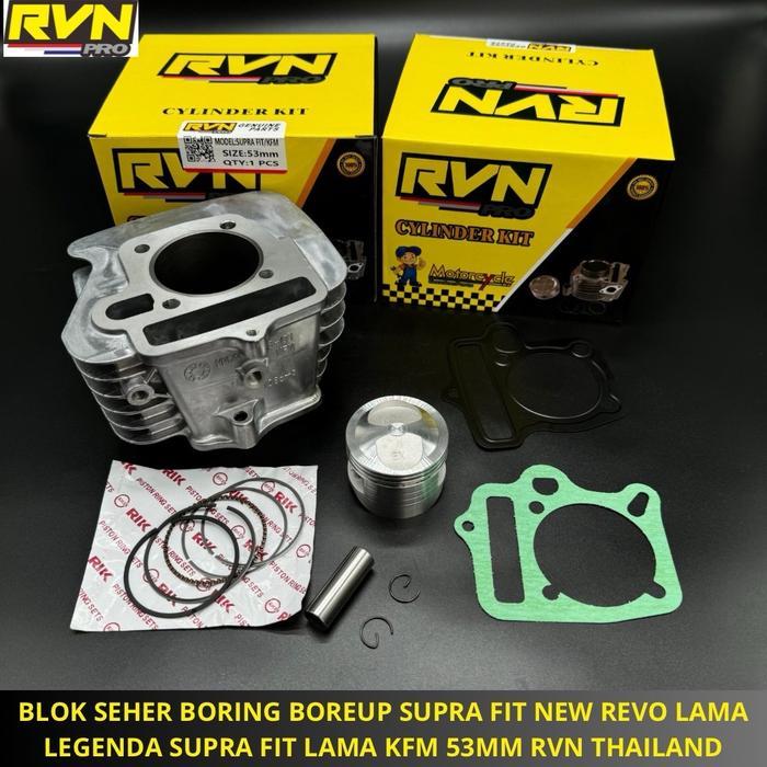 "New" BLOK SEHER BORING PAKET BOREUP BORE UP SUPRA FIT NEW REVO LAMA LEGENDA SUPRA FIT LAMA KFM 53MM