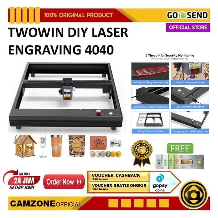 TwoWin DIY Laser Engraving Machine CNC 2-Axis 20W - 4040 - Black