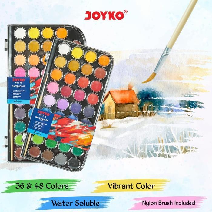 Joyko Watercolor Set 36 / 48 - Cat Air Joyko Set 36 / 48 Warna (Wc-3) Cat Air Terlaris