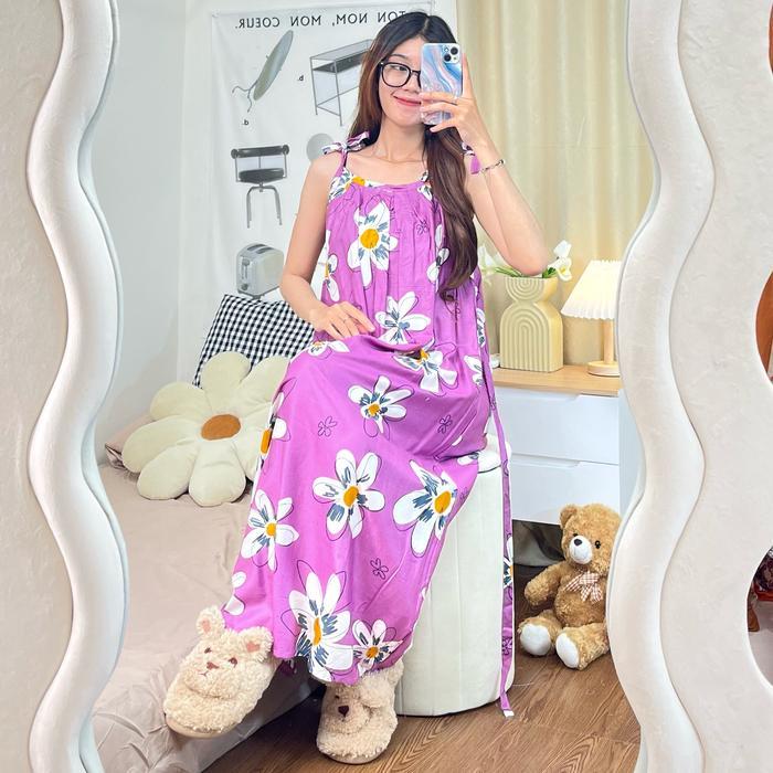 TERLARIS SAPASARA - DASTER TIDUR NIGHTDRESS BALI LOBEK TALI SATU RAYON JUMBO LD 120 ET 2 BAHAN ADEM