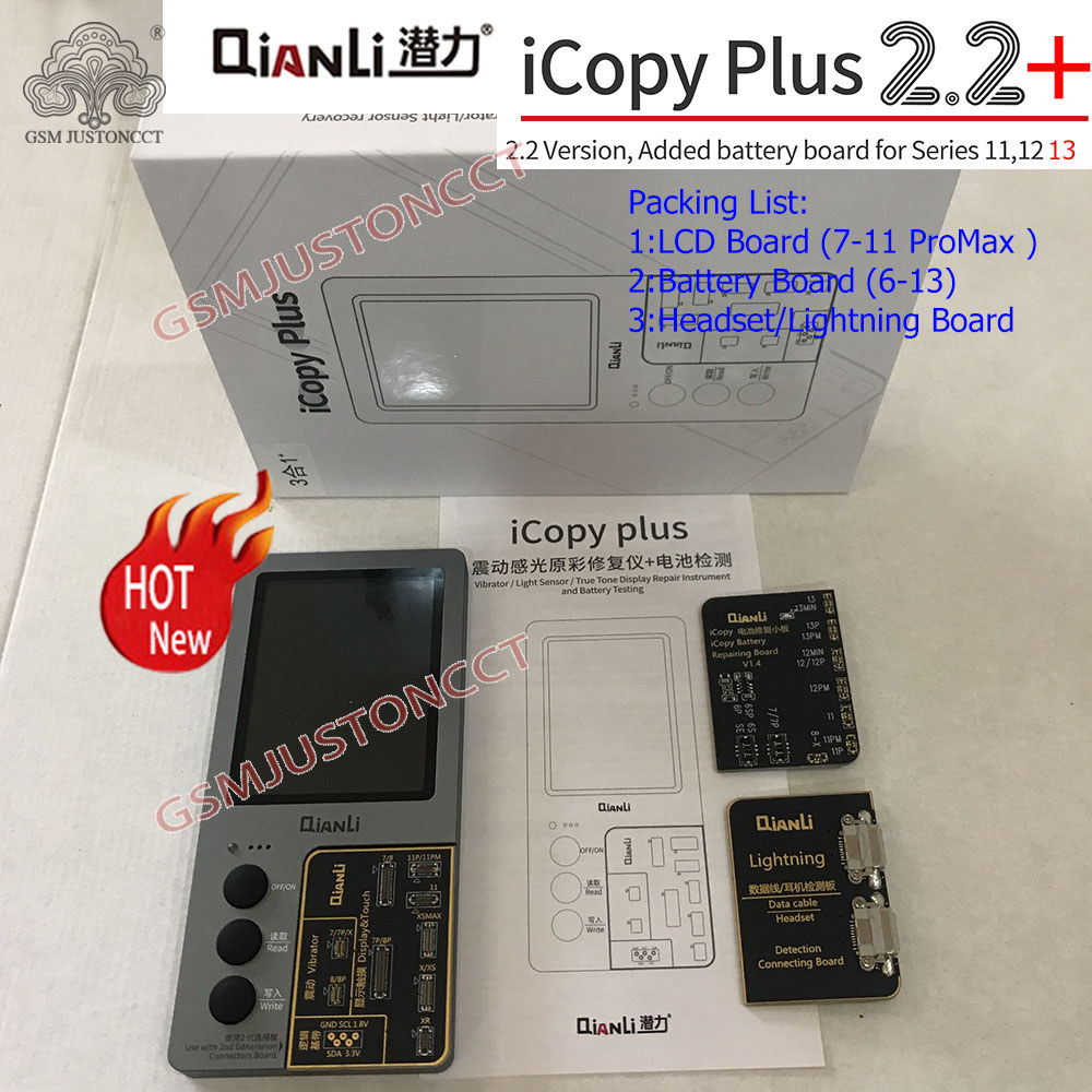 JUAL  3 in 1 iCopy Plus 2.2 True Tone Light Sensor Battery Repair 8 X XS MAX XR 11 pro max Vibrate R