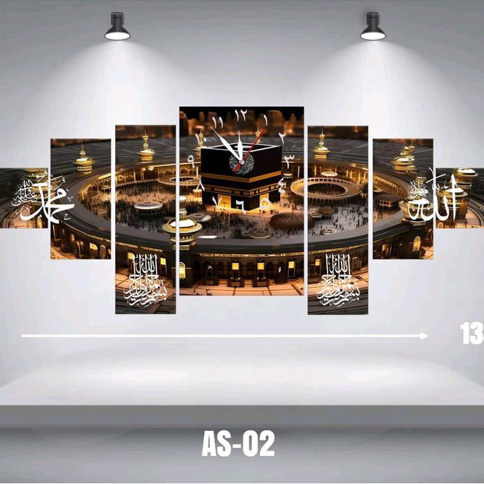 (TERMURAH) JAM DINDING KALIGRAFI JUMBO/JAM DINDING RUMAH/JAM DINDING KALIGRAFI 1SET/JAM DINDING