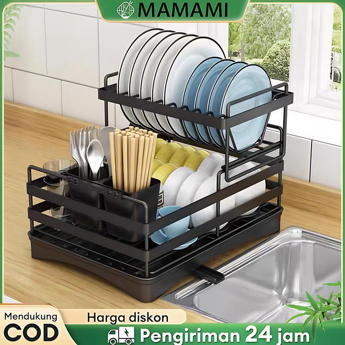 Rak Stainless / Rak Piring Rak Wastafel Dengan dan Rak Talenan dorong bawah kompor tempat pisau