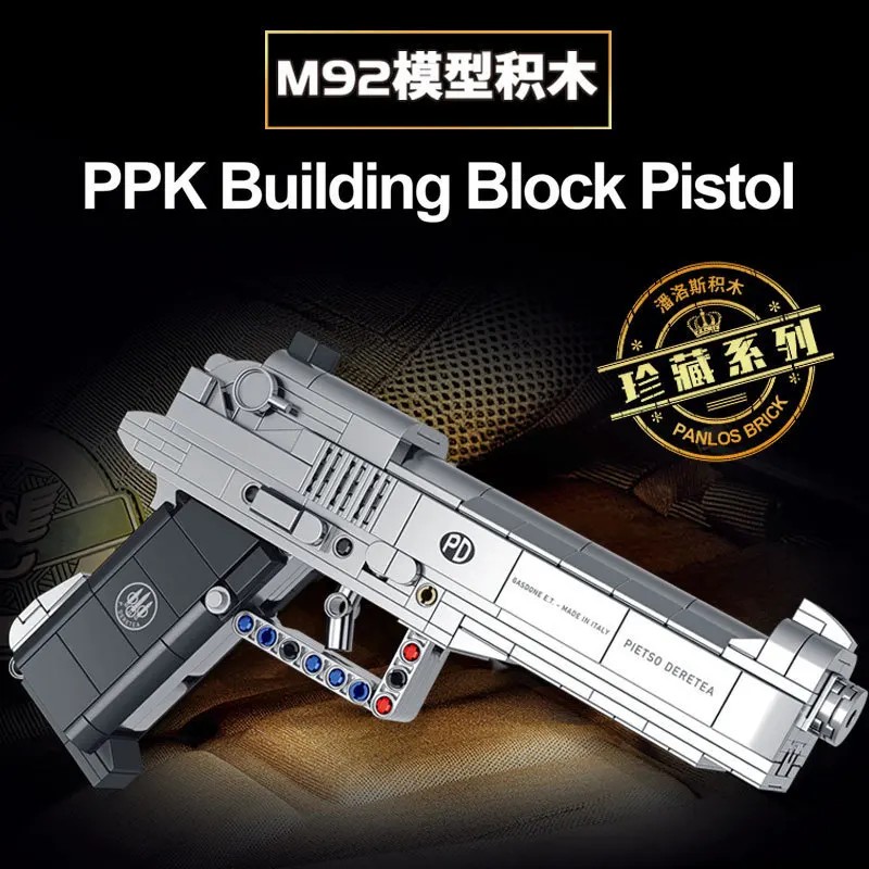 WW2 PPK Desert Eagle Military Series Bricks M92 Pistol USP Gun Model Bricks Building Blocks Toys for