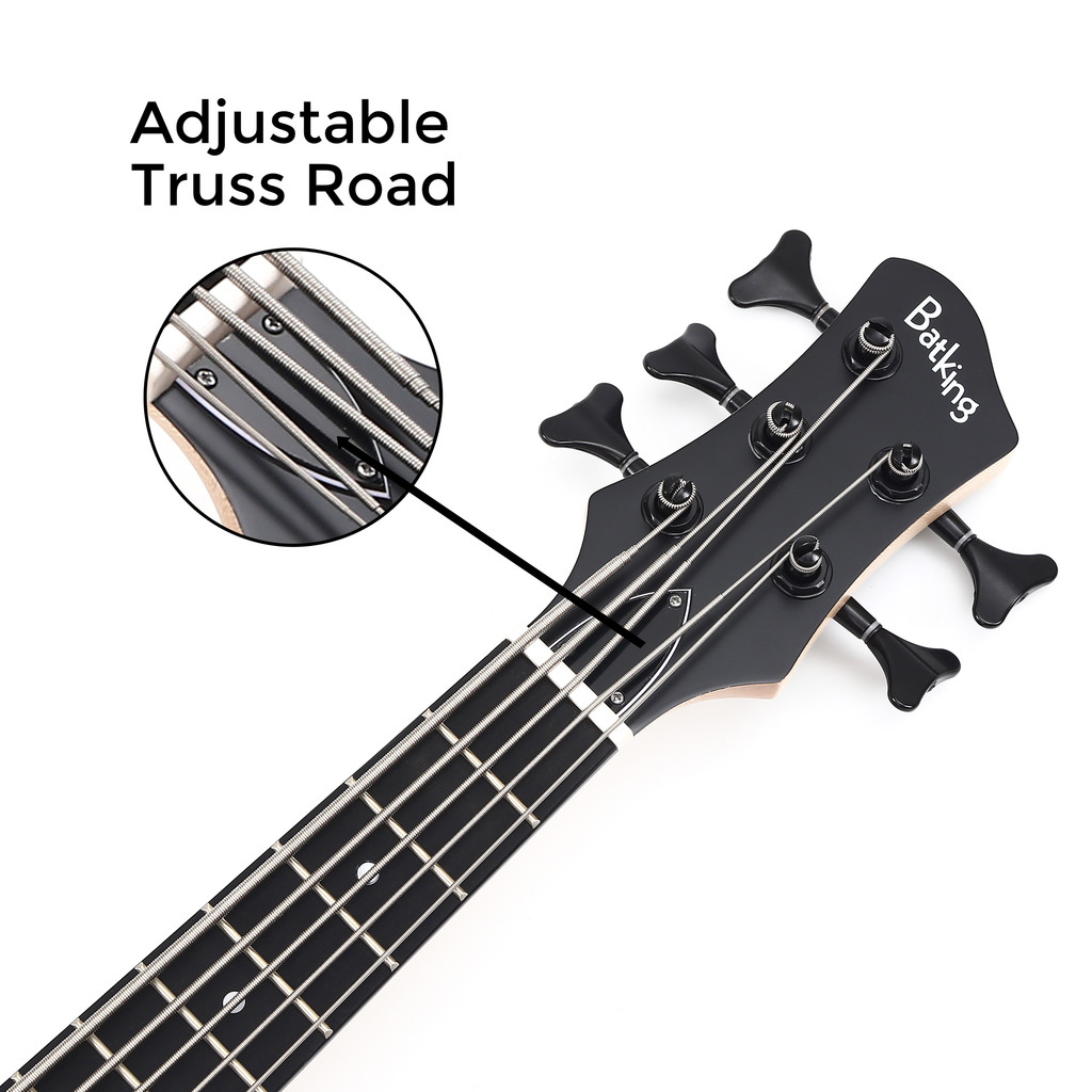 Batking Mini Ukulele Bass Electric Ubass 5 String Fretted Bass Ukelele
