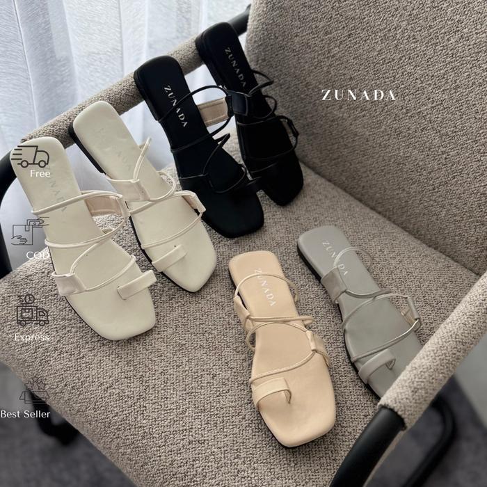 Zunada 076 Rosetta Sandal Flat Wanita Aesthetic Sepatu Nyaman Tahan Noda Size Chart & Perawatan Kain