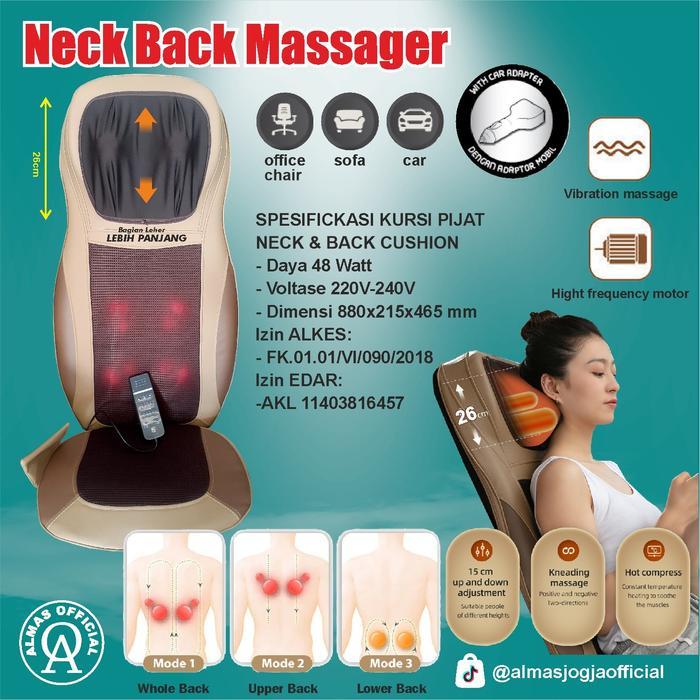 KURSI PIJAT Pijit  Tubuh SHIATSU NECK BACK, ALAT PIJAT PORTABLE MOBIL dan RUMAH Multifungsi Leher Ke