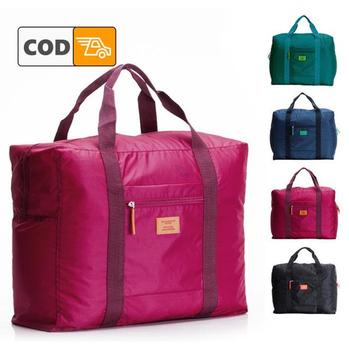 SALE Foldable Travel Bag Tas Bepergian Belanja Praktis untuk Tempat Bawa Baju Pakaian Mudik Ukuran