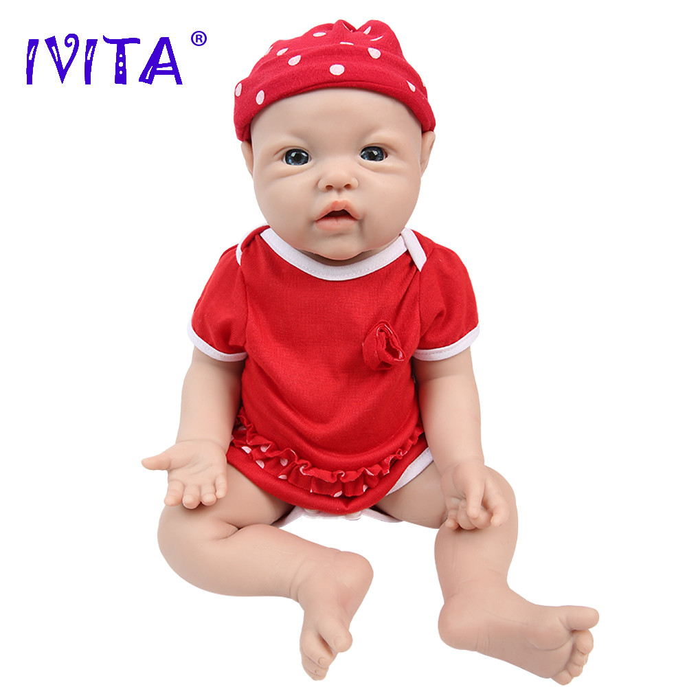 Ivita Wg1526 43Cm 2.69Kg 100% Full Body Silicone Reborn Baby Girl Doll Realistic Soft Dolls Diy