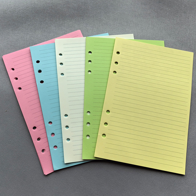 A5 A6 50 Sheets Loose-Leaf Colorful Refill Inner Page Line Blank Grid Inner Page Inside Paper