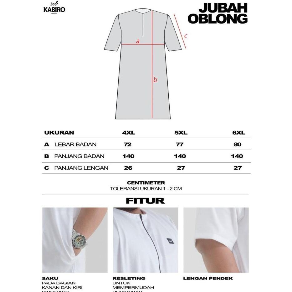 Gamis Jubah Oblong Pria Kabiro Jumbo Big Size 4Xl, 5Xl, 6Xl Jubah Gamis Dewasa Jumbo Lengan Pendek
